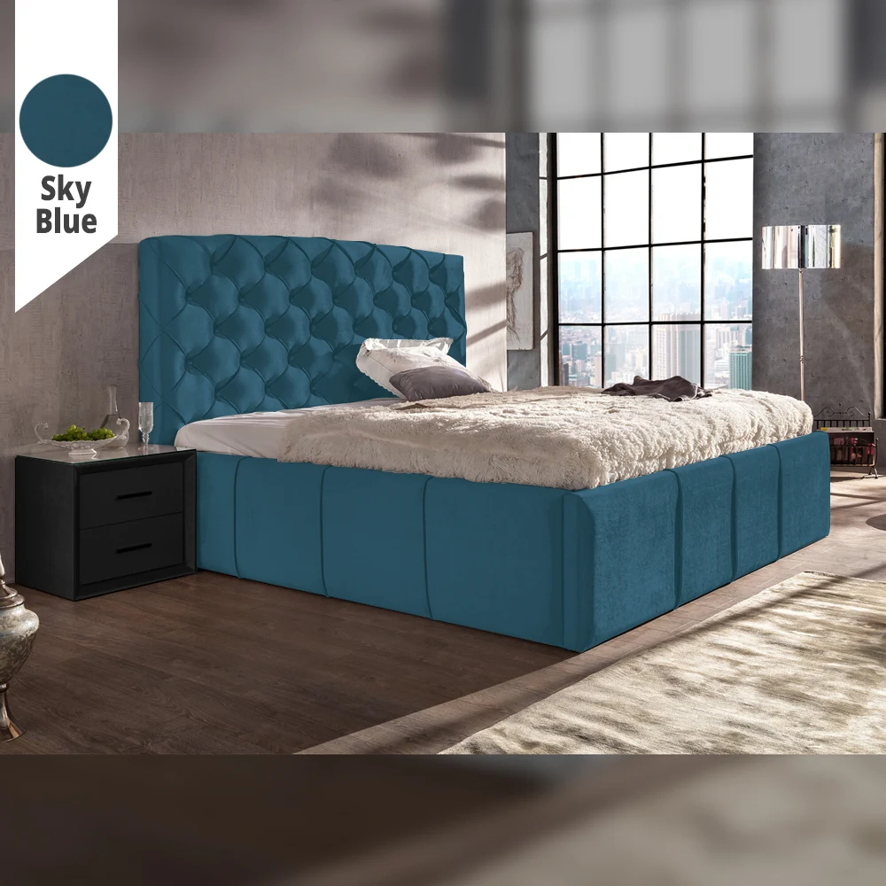 Υφασμάτινο Κρεβάτι Ύπνου California Sky Blue ypnos.gr
