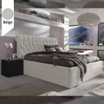 Υφασμάτινο Κρεβάτι Ύπνου Diamond Beige ypnos.gr