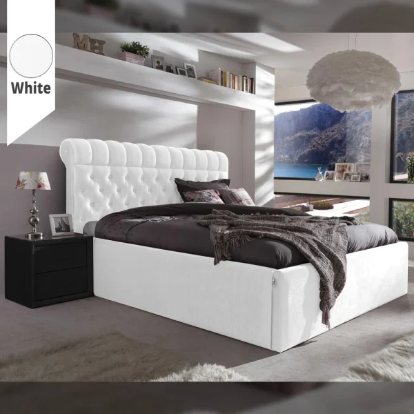 Υφασμάτινο Κρεβάτι Ύπνου Diamond White ypnos.gr