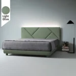 Υφασμάτινο Κρεβάτι Ύπνου Geometry Light Olive ypnos.gr