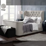 Υφασμάτινο Κρεβάτι Ύπνου Likno Beige ypnos.gr