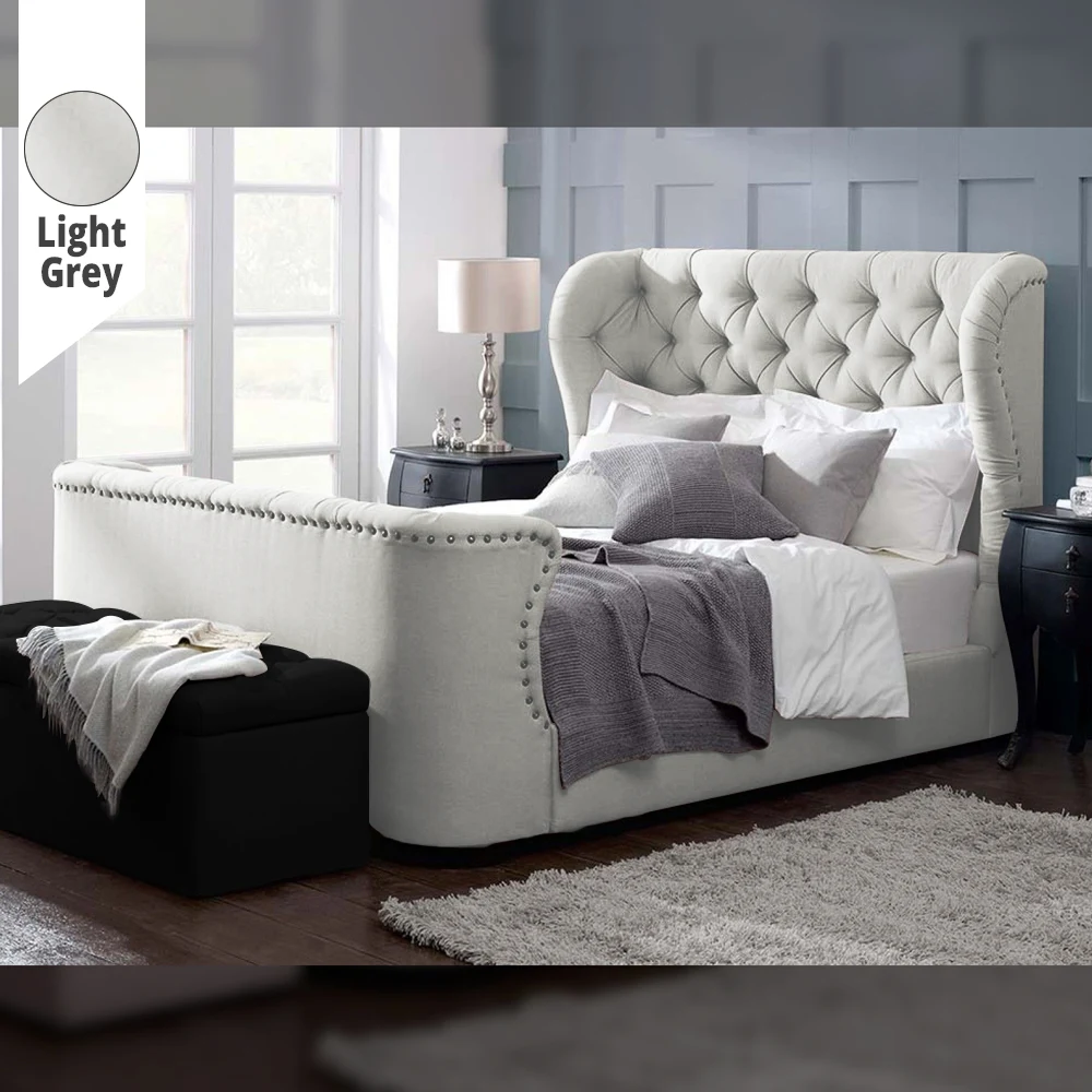 Υφασμάτινο Κρεβάτι Ύπνου Likno Light Grey ypnos.gr