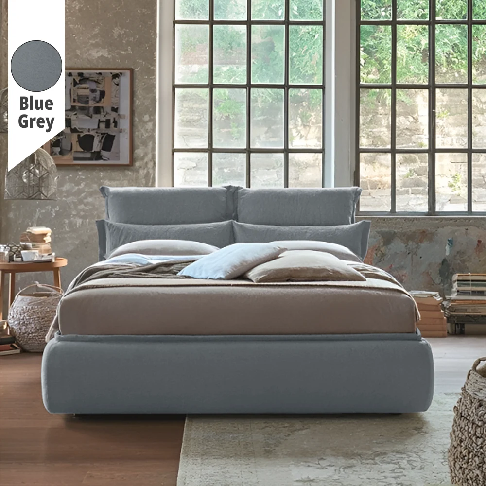 Υφασμάτινο Κρεβάτι Ύπνου Mirela Blue Grey ypnos.gr