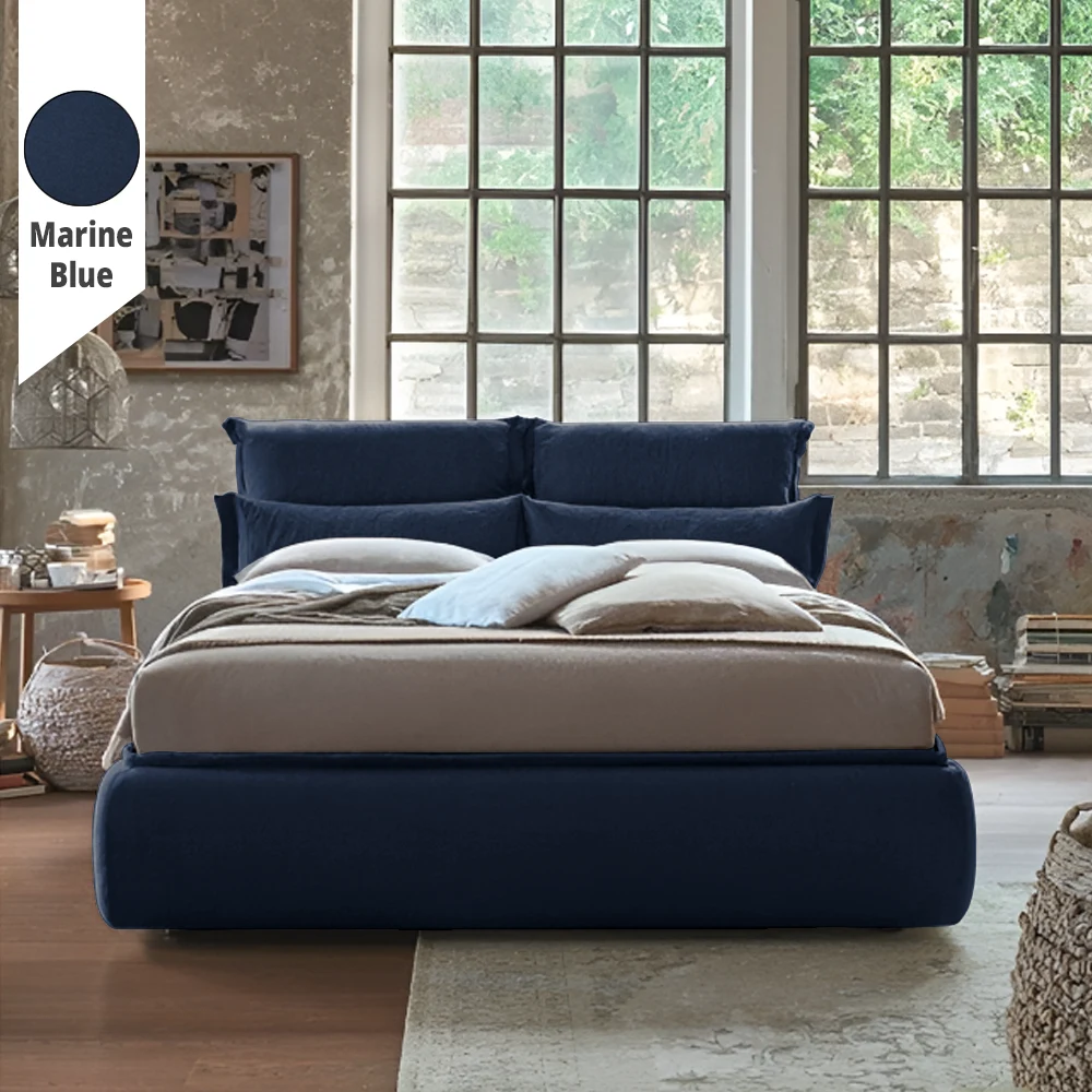 Υφασμάτινο Κρεβάτι Ύπνου Mirela Marine Blue ypnos.gr