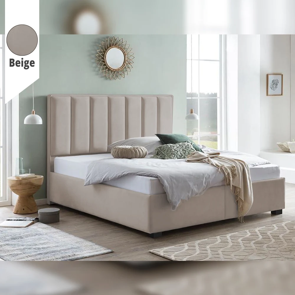 Υφασμάτινο Κρεβάτι Ύπνου Velvet Beige ypnos.gr