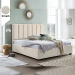 Υφασμάτινο Κρεβάτι Ύπνου Velvet Cream ypnos.gr