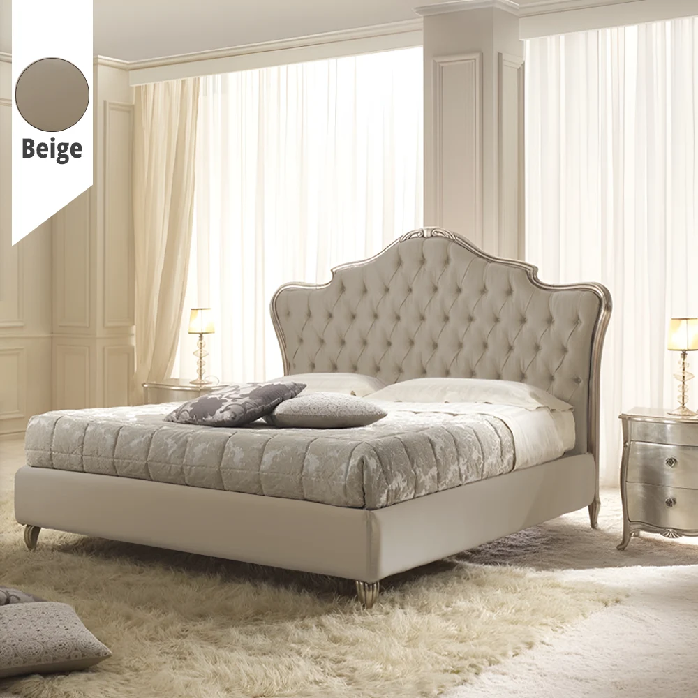 Υφασμάτινο Κρεβάτι Ύπνου Crown Beige ypnos.gr