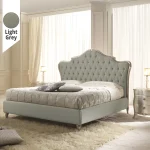 Υφασμάτινο Κρεβάτι Ύπνου Crown Light Grey ypnos.gr