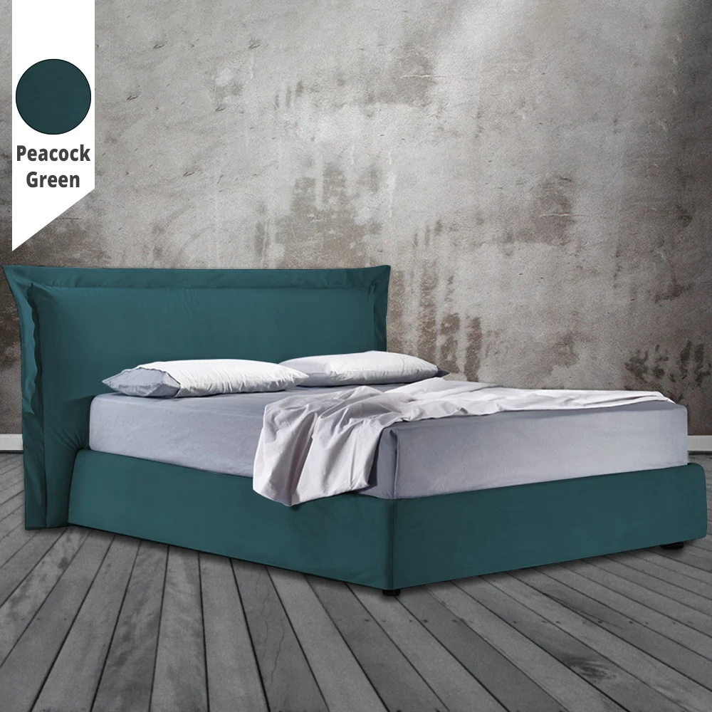 Υφασμάτινο Κρεβάτι Ύπνου Uranus Peacock Green ypnos.gr