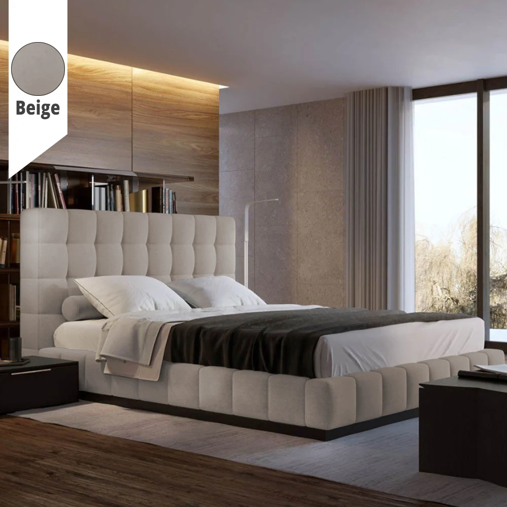 Υφασμάτινο Κρεβάτι Ύπνου Rubik Beige ypnos.gr