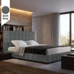 Υφασμάτινο Κρεβάτι Ύπνου Rubik Dark Grey ypnos.gr