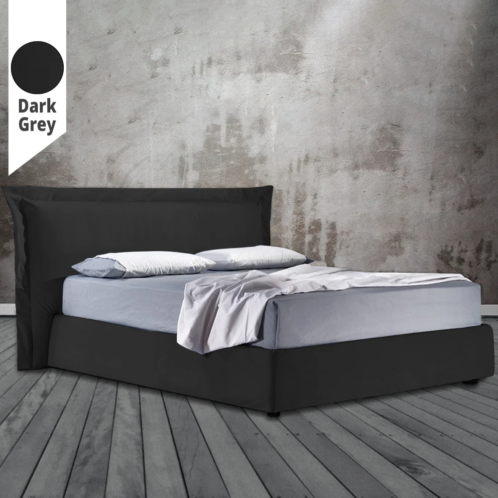 Υφασμάτινο Κρεβάτι Ύπνου Uranus Dark Grey ypnos.gr