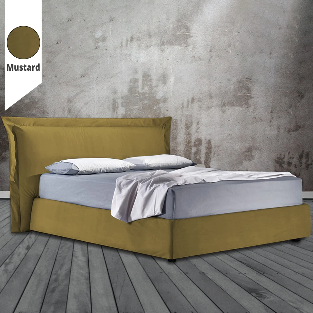 Υφασμάτινο Κρεβάτι Ύπνου Uranus Mustard ypnos.gr