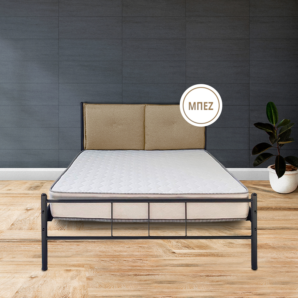 μεταλλικό κρεβάτι Garbed χρώμα μαξιλάρας μπεζ beige
