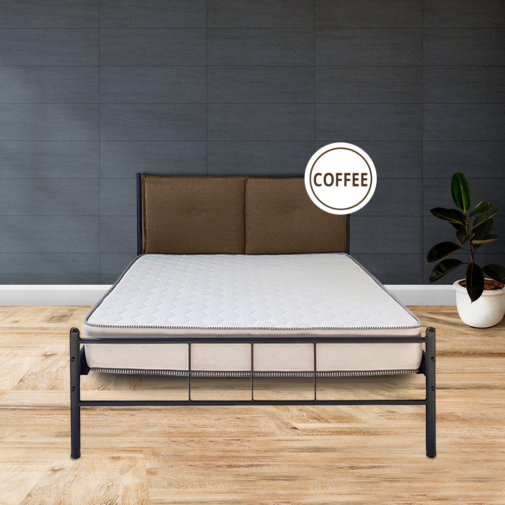 μεταλλικό κρεβάτι Garbed χρώμα μαξιλάρας καφέ coffee